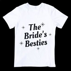 The Bride's Bestie's Tee Shirt, Bride Tee, Bachelorette Party T Shirts, White
